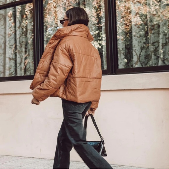 Lioness brown leather puffer - Picture 3 of 6